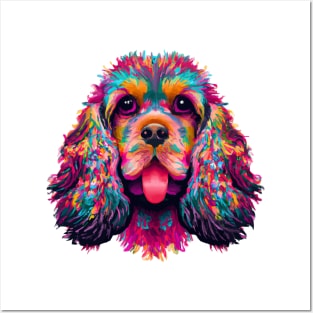 American Cocker Spaniel Dog Colorful Art Posters and Art